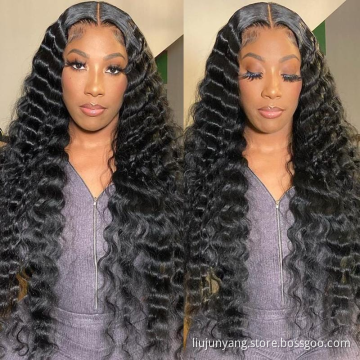13X4 Crimps Curls Loose Deep Wave Lace Front Wigs 100% Virgin Human Hair Wigs